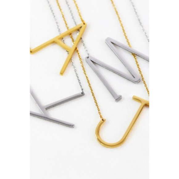 LXNYC Letter D Initial Necklace Gold Plated Sterling NWT - Picture 2 of 2